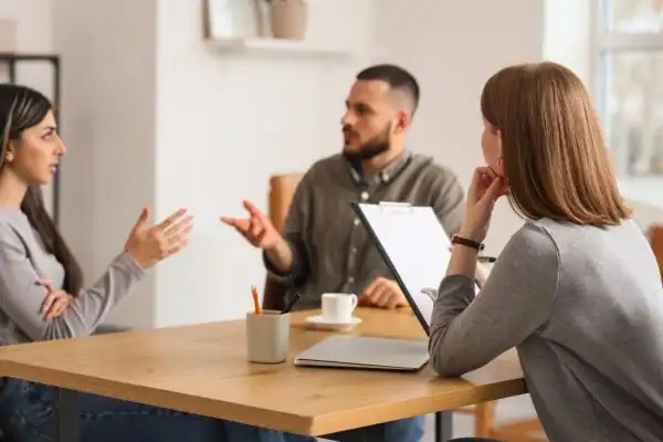 Image of couple access free mediation using family mediation voucher scheme Chesterfield